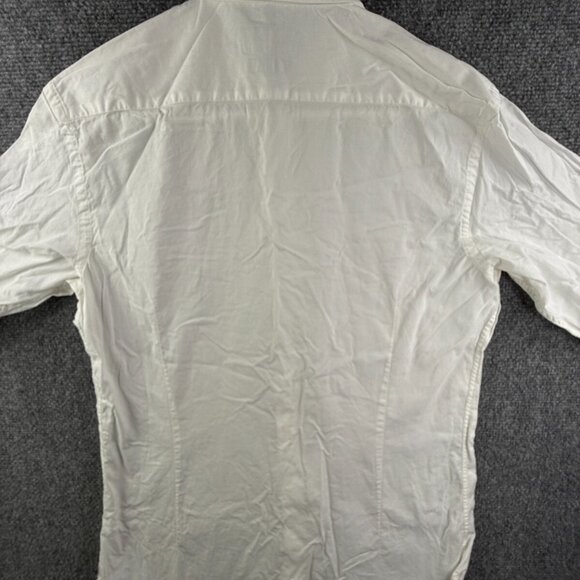 Massimo Dutti Slim Fit Size 40 (15.75) Men White Long Sleeve Button Up Shirt - Picture 14 of 16